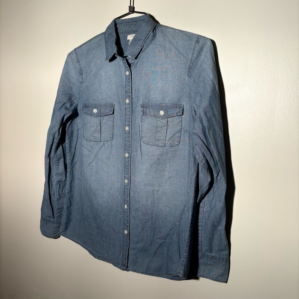 J. Crew Darted Chambray Button Down Top